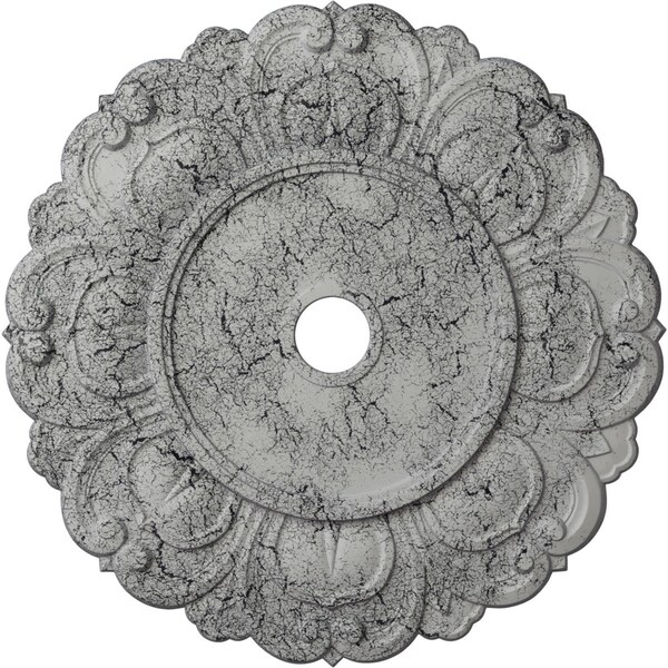 Ekena Millwork Angel Medallion (Canopies up to 15 3/4"), 32 1/4"OD x 3 5/8"ID x 1 1/8"P, Ultra Pure White Crackle CM32ANUWC - main
